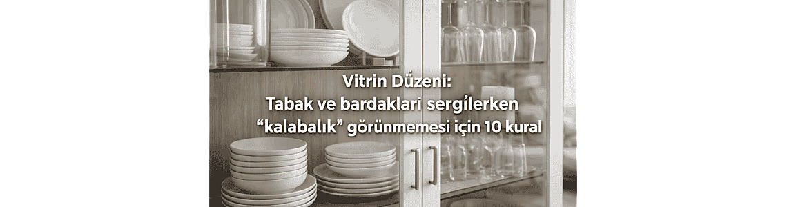 Vitrin Düzeni: Tabak ve bardakları sergilerken 'kalabalık' görünmemesi için 10 kural